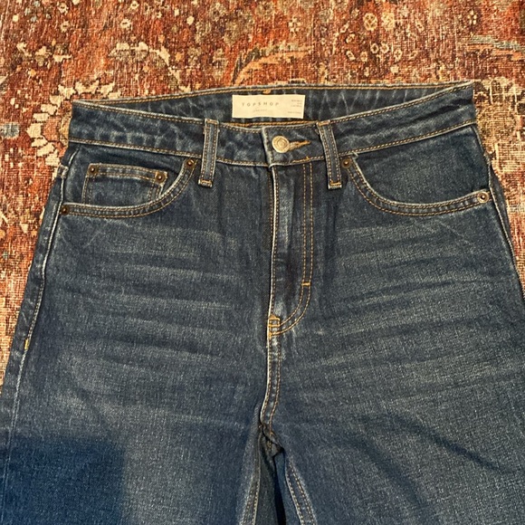 Topshop Straight Fit Full length Jeans. Size 26. Dark Denim. High waisted. Cute! - Picture 5 of 12